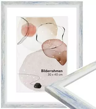 WANDStyle H490 Bilderrahmen Massivholz, blau, 40x50cm (H490-004-040-050N-00)