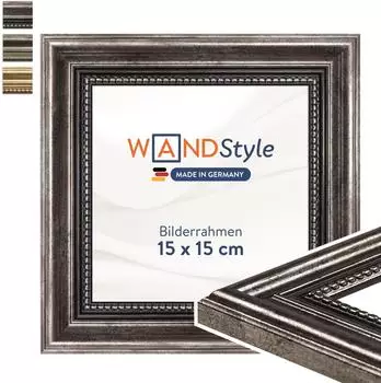 WANDStyle Bilderrahmen H450 Holz Antik-Metall-Optik 15x15cm (H450-035-015-015N-00)