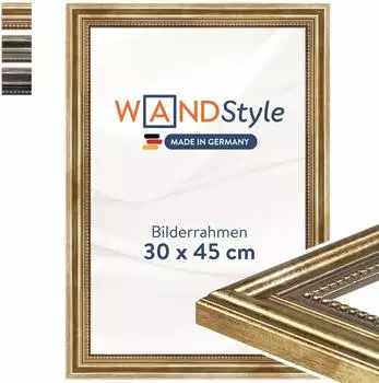 WANDStyle Bilderrahmen H450 Holz antik gold 30x45cm (H450-030-030-045N-00)
