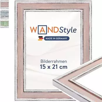 WANDStyle H460 Bilderrahmen Vintage rosa 15x21cm (H460-011-015-021N-00)