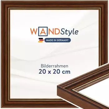 WANDStyle H182 Bilderrahmen Holz vintage braun 20x20cm (H182-006-020-020N-00)