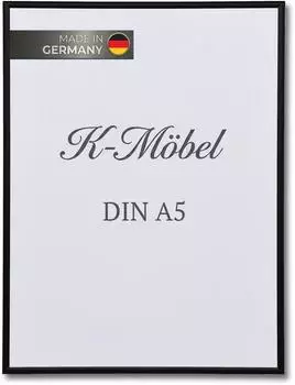 K-M&ouml;bel Bilderrahmen DIN A5, Aluminium, schwarz