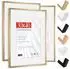 LuxusKollektion Bilderrahmen 30x40cm Aluminium champagnergold mit Passepartout 21x30cm, 3er-Set