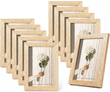 LuxusKollektion Bilderrahmen-Set 10x15cm Eichenoptik MDF, 10er-Set