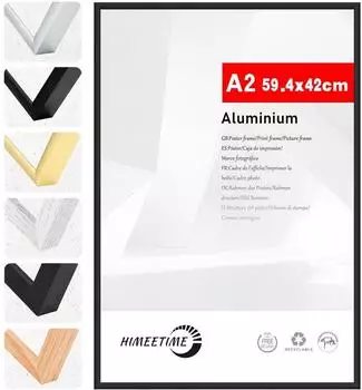 LuxusKollektion Bilderrahmen DIN A2 Aluminium schwarz (42x59,4cm)