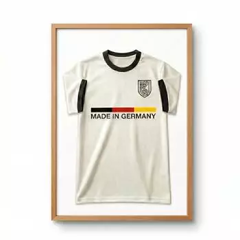K-M&ouml;bel Trikot-Rahmen aus Echtholz, braun, 60x80cm, wei&szlig;er Hintergrund