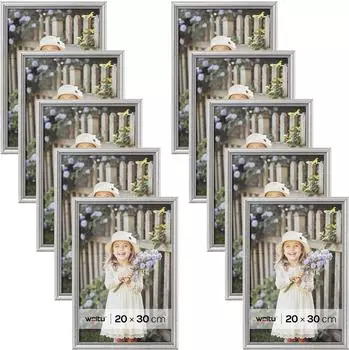 Woltu Bilderrahmen Artos Stil, 10er Set, 20x30cm, silber (2714)