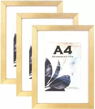 LuxusKollektion Bilderrahmen A4 mit Passepartout, gold, 3er-Set (A4-3P)