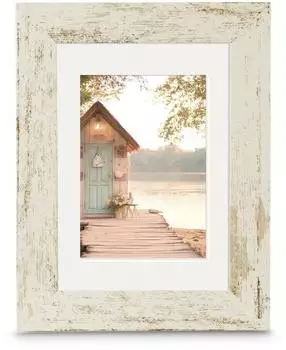 Hama Cottage Kunststoffrahmen altweißmit Passepartout, 13x18cm (00193344)