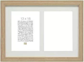 Deknudt Galerie-Bilderrahmen S66KB2 2x13x18cm Holz naturfarbe mit Passepartout (S66KB2)
