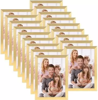 LuxusKollektion Bilderrahmen-Set 13x18cm gold, 18 St&uuml;ck, Wand & Tisch