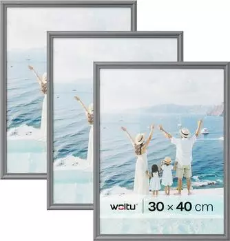 Woltu Bilderrahmen 30x40cm Holz grau, 5er-Set (BR9437gr-5)