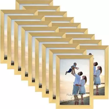LuxusKollektion Bilderrahmen-Set 18-teilig, gold, 10x15cm, Wand & Tisch