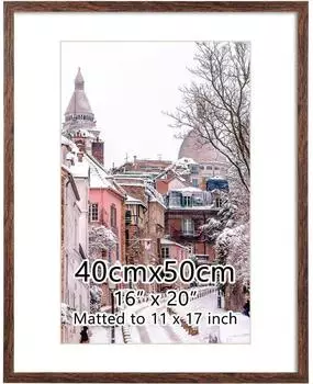 LuxusKollektion Bilderrahmen mit Passepartout 40x50cm, kaffee