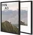 LuxusKollektion Bilderrahmen A3 (29,7x42cm), Holz, schwarz, mit Passepartout, 2er-Set