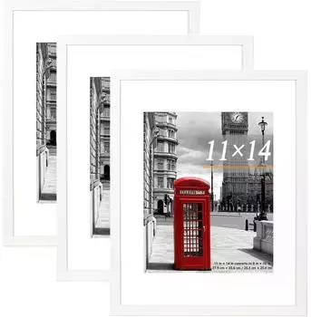 LuxusKollektion Bilderrahmen 35,6x27,9cm mit Passepartout, wei&szlig;, 3er-Set (11X14-3P)