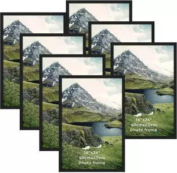 LuxusKollektion Bilderrahmen 7er-Set 40x60cm, schwarz, Aluminium