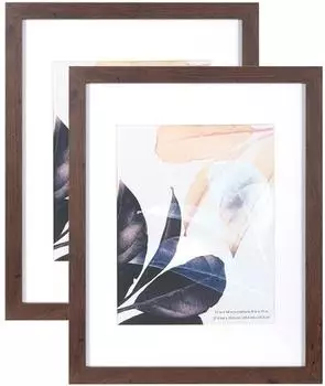 LuxusKollektion Bilderrahmen-Set Walnussholz 35,6x27,9cm, 2er-Set, Tisch & Wand (14x11-2P)