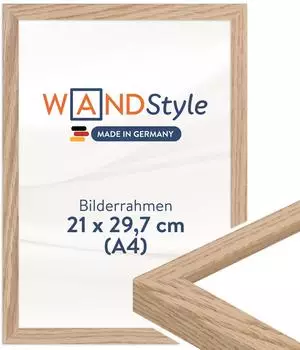 WANDStyle H950 Bilderrahmen A4 21x30cm, Holz Eiche (H950-022-021-030N-00)