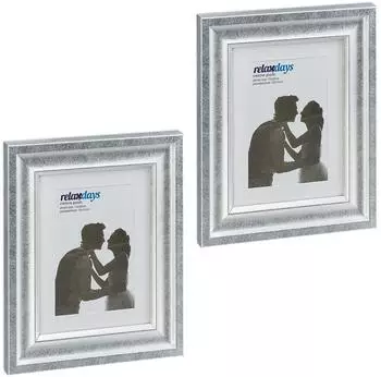 Relaxdays Bilderrahmen 15x20cm, 2er-Set, Wand- und Standbilderrahmen