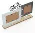 Gift Decor Doppel-Bilderrahmen mit Fahrrad-Motiv, grau, Holz (S3608153)