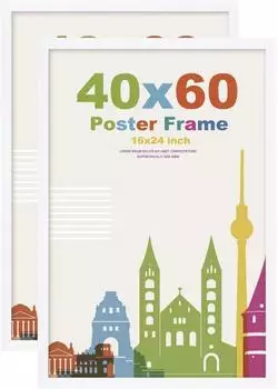 LuxusKollektion Bilderrahmen-Set 40x60cm MDF Acrylglas wei&szlig; (2er-Set)