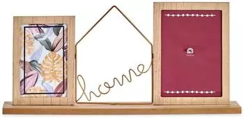 Gift Decor Bilderrahmen "Home" für 2 Fotos, Holz, mehrfarbig (S3609434)