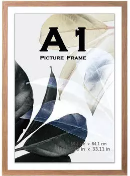 LuxusKollektion Holz-Bilderrahmen A1 (59,4x84,1cm), braun, Wandmontage & Tischaufsteller (A1-1P)