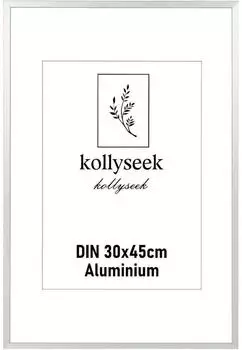LuxusKollektion Bilderrahmen Aluminium 30x45cm silber mit Acrylglas und Passepartout