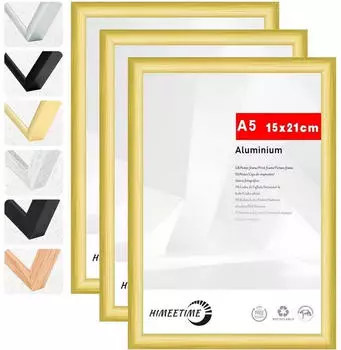 LuxusKollektion Bilderrahmen DIN A5 14,8x21cm gold Metall 3er-Set