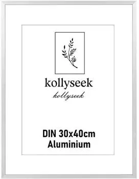 LuxusKollektion Bilderrahmen Aluminium, silber, 30x40cm, Acrylglas, Passepartout