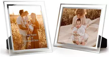 LuxusKollektion Bilderrahmen Glas 15x20cm, 2er-Set (Tischrahmen)