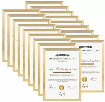 LuxusKollektion Bilderrahmen A4 18er-Set gold, Wand & Tisch