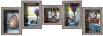walther design Galerierahmen Rustic 4x 10x15 + 1x 10x10 grau
