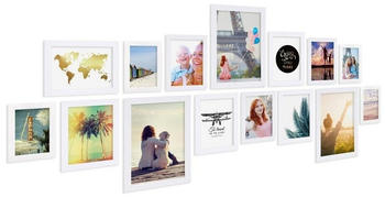 PHOTOLINI 15er Set Modern 10x15 bis 21x30 cm Basic Collection wei&szlig;