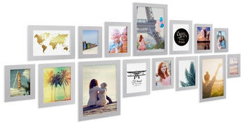 PHOTOLINI 15er Set Modern 10x15 bis 21x30 cm Basic Collection silber