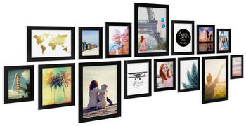 PHOTOLINI 15er Set Modern 10x15 bis 21x30 cm Basic Collection schwarz