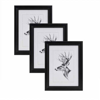 Woltu 3x Fotorahmen Artos Stil 40x50 schwarz
