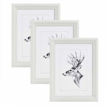 Woltu 3x Fotorahmen Artos Stil 40x50 weiß