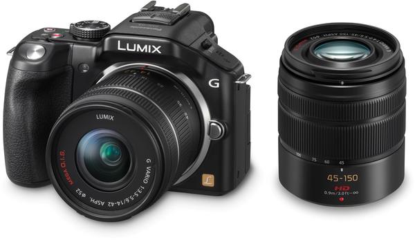 Panasonic Lumix DMC-G5W schwarz + 14-42mm OIS + 45-150mm OIS