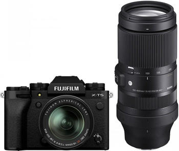Fujifilm X-T5 Kit 18-55 mm + 100-400 mm Sigma schwarz