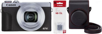 Canon PowerShot G7X Mark III + NB-13L + DCC-1880 silber