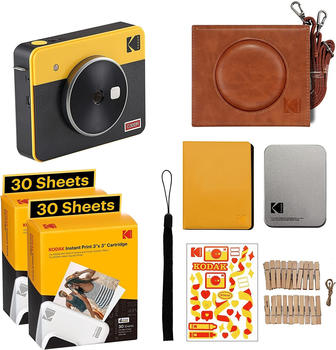 Kodak Mini Shot 3 Square Retro + Zubehör-Geschenkpaket gelb