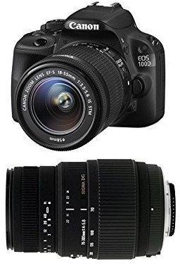 Canon EOS 100D schwarz + 18-55mm IS STM + Sigma 70-300mm DG Makro