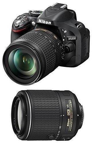Nikon D5200 schwarz + 18-105mm VR + 55-200mm VR II