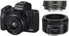 Canon EOS M50 Kit 15-45 mm + 50 mm schwarz