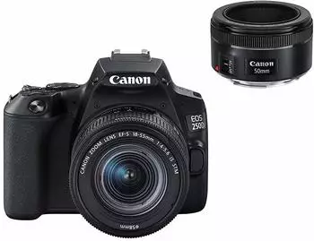 Canon EOS 250D Kit 18-55 mm IS STM + 50 mm schwarz