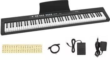 VEVOR Digitalpiano 88 Tasten halbgewichtet, 128 Klänge, USB/MIDI