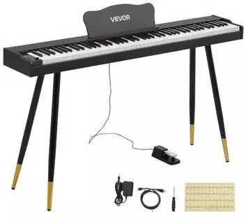 VEVOR Digitalpiano 88 halbgewichtete Tasten, 600 Klangfarben, USB/MIDI
