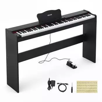VEVOR Digitalpiano 88 halbgewichtete Tasten, 600 Klänge, schwarz